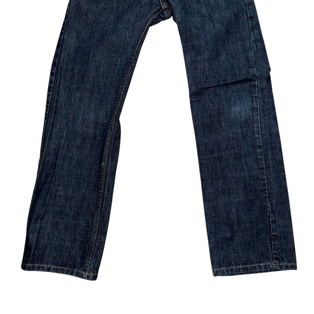 Levis 505 Regular Straight Leg Jeans Big Boys 10 Reg 25 25 Dark Wash Pockets - Picture 4 of 8